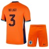 Conjunto (Camiseta+Pantalón Corto) Países Bajos De Ligt 3 Primera Equipación Euro 2024 - Niño